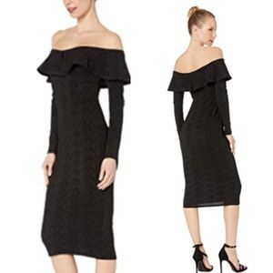 BCBGeneration Jacquard Off Shoulder Bodycon Dress